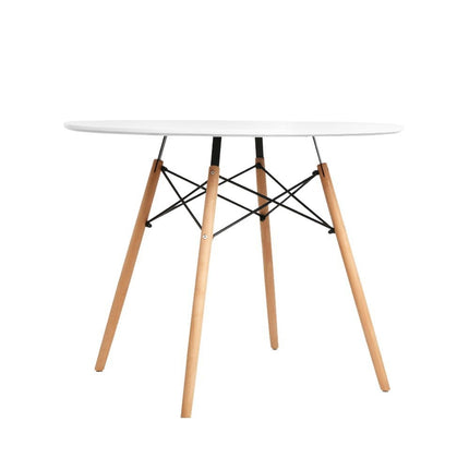 Artiss Dining Table Round White 4 Seater 90CM.