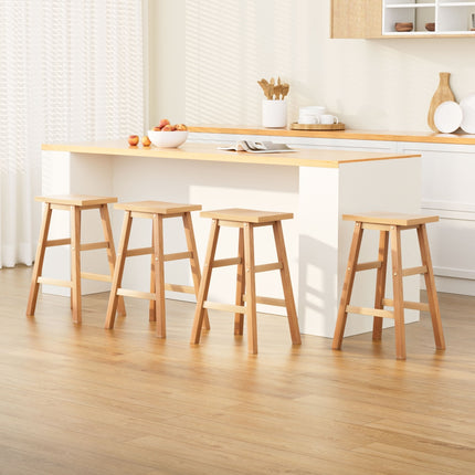 Artiss 4x Bar Stools Kitchen Chairs Wooden Nature.