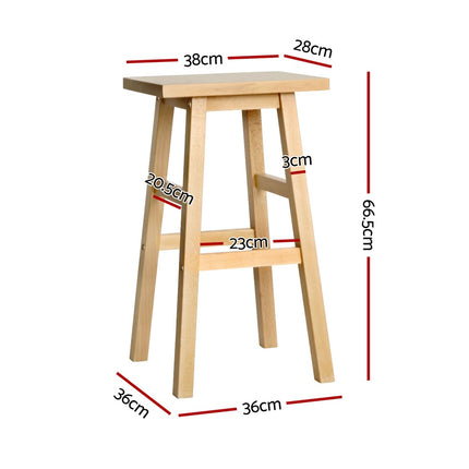Artiss 4x Bar Stools Kitchen Chairs Wooden Nature.