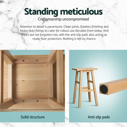Artiss 4x Bar Stools Kitchen Chairs Wooden Nature.