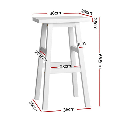 Artiss Bar Stools Kitchen Counter Stools Wooden Chairs White x2.