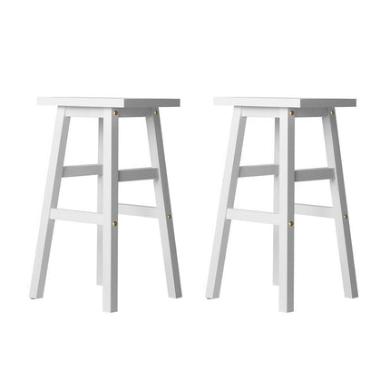 Artiss Bar Stools Kitchen Counter Stools Wooden Chairs White x2.