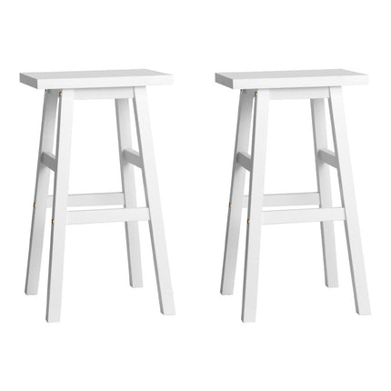 Artiss Bar Stools Kitchen Counter Stools Wooden Chairs White x2.
