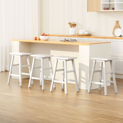 Artiss 4x Bar Stools Kitchen Chairs Wooden White.