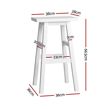 Artiss 4x Bar Stools Kitchen Chairs Wooden White.