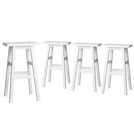 Artiss 4x Bar Stools Kitchen Chairs Wooden White.