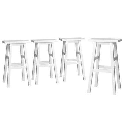 Artiss 4x Bar Stools Kitchen Chairs Wooden White.