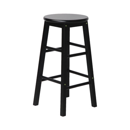 Artiss 2x Bar Stools Round Chairs Wooden Black.