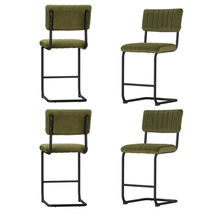 Artiss 4x Bar Stools Velvet Chairs Green.