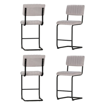 Artiss 2x Bar Stools Kitchen Dining Chairs Gas Lift Stool Wooden Leather Black.