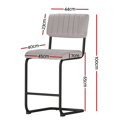 Artiss 2x Bar Stools Kitchen Dining Chairs Gas Lift Stool Wooden Leather Black.