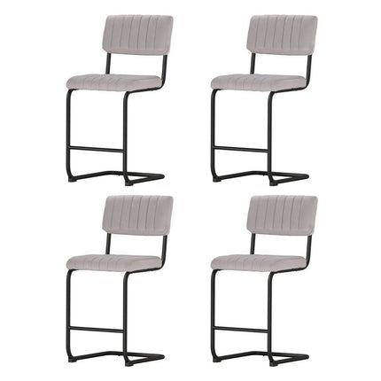 Artiss 2x Bar Stools Kitchen Dining Chairs Gas Lift Stool Wooden Leather Black.
