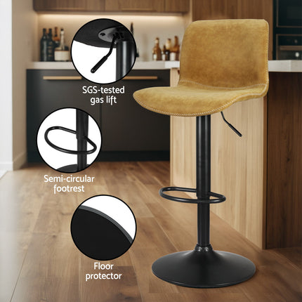 Artiss 4x Bar Stools Bamboo Rattan Stool Counter Chair Kitchen Barstools.