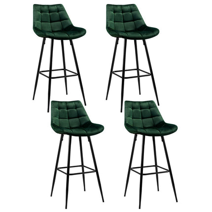 Artiss 4x Bar Stools Velvet Chairs Green.