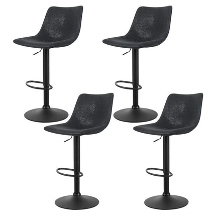 Artiss 4x Bar Stools Vintage Leather Swivel Gas Lift Black.