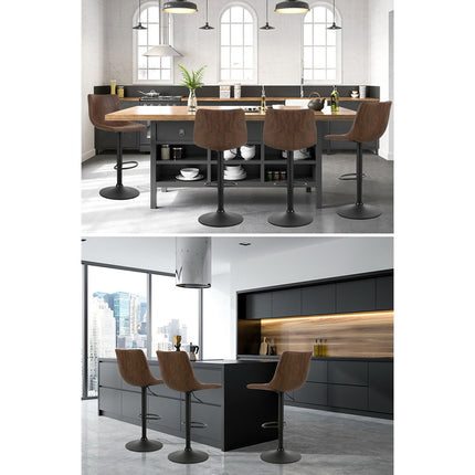 Artiss 2x Bar Stools Vintage Swivel Gas Lift Brown.