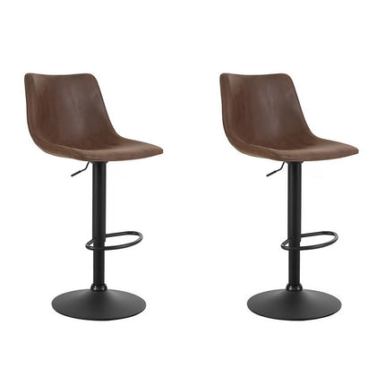 Artiss 2x Bar Stools Vintage Swivel Gas Lift Brown.