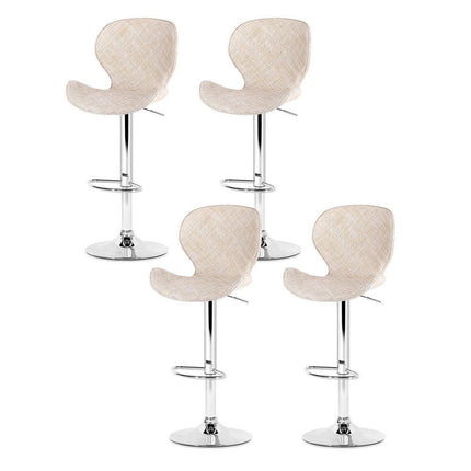 Artiss 4x Bar Stools Kitchen Swivel Gas Lift Counter Chair Wing PE Rattan Beige.