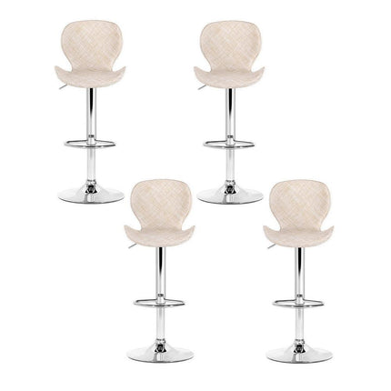 Artiss 4x Bar Stools Kitchen Swivel Gas Lift Counter Chair Wing PE Rattan Beige.
