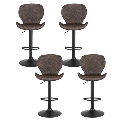 Artiss 4x Bar Stools Kitchen Swivel Gas Lift Counter Chair Wing PE Rattan Brown.
