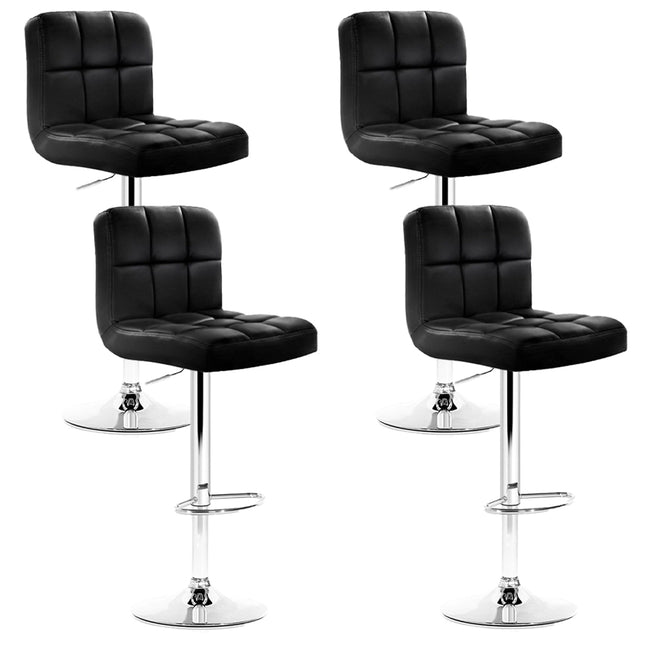 Artiss 4x Bar Stools Leather Gas Lift Black.