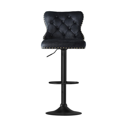 Artiss 1x Velvet Bar Stool Adjustable Height Nailhead Trim Kitchen Counter Stool.