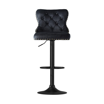 Artiss 4x Velvet Bar Stool Adjustable Height Nailhead Trim Kitchen Counter Stool.