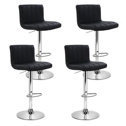 Artiss 4x Bar Stools Gas Lift Leather Black.