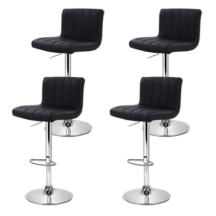 Artiss 4x Bar Stools Gas Lift Leather Black.