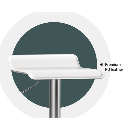 Artiss 2x Bar Stools Faux Leather Chair White.