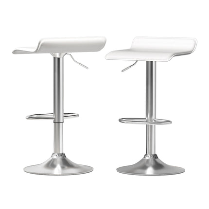 Artiss 2x Bar Stools Faux Leather Chair White.