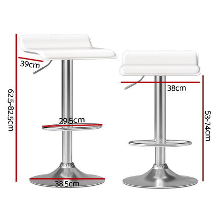 Artiss 4x Bar Stools Faux Leather Chair White.