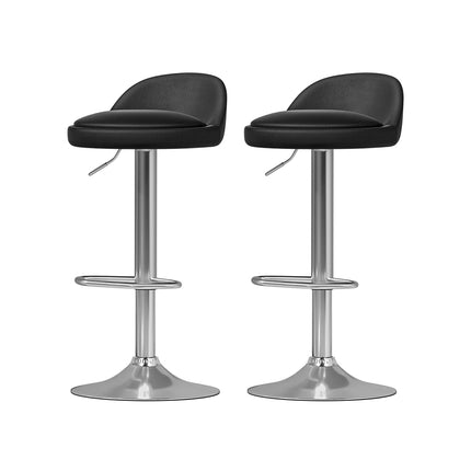 Artiss 4x Bar Stools PU Leather Gas Lift Black.