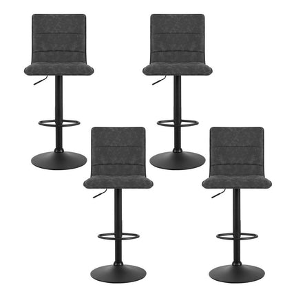 Artiss 4x Bar Stools Gas Lift Vintage Leather Grey.