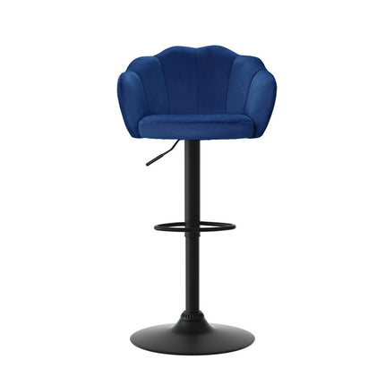 Artiss 4x Bar Stools Gas Lift Velvet Blue.