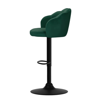 Artiss 2x Bar Stools Gas Lift Velvet Green.
