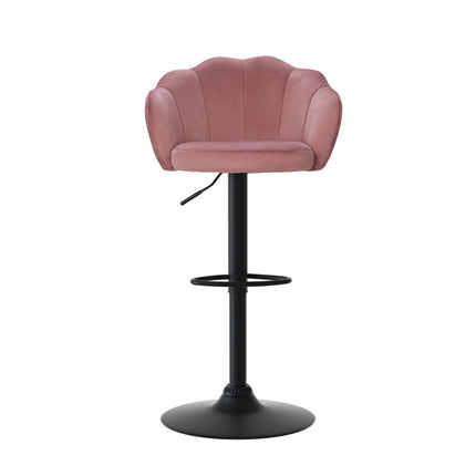 Artiss 4x Bar Stools Gas Lift Velvet Pink.