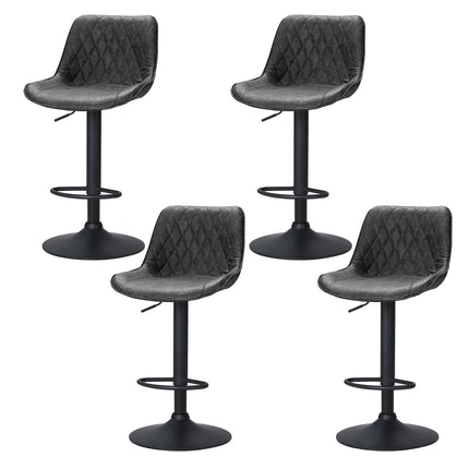 Artiss 4x Bar Stools Gas Lift Vintage Leather Black.
