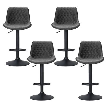 Artiss 4x Bar Stools Gas Lift Vintage Leather Black.