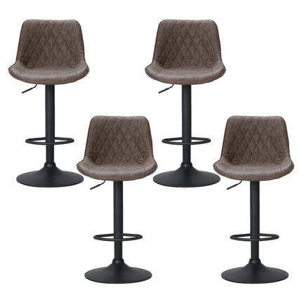 Artiss 4x Bar Stools Gas Lift Vintage Leather Brown.