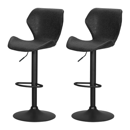 Artiss Bar Stools Kitchen Counter Stools Swivel Gas Lift Vintage Chairs Black x2.