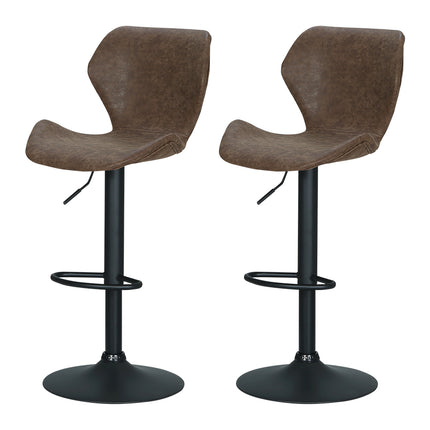 Artiss Bar Stools Kitchen Counter Stools Swivel Gas Lift Vintage Chairs Brown x2.
