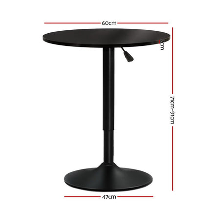 Artiss Bar Table Gas Lift Round Black.