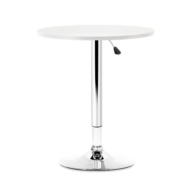 Artiss Bar Table Gas Lift Round White.