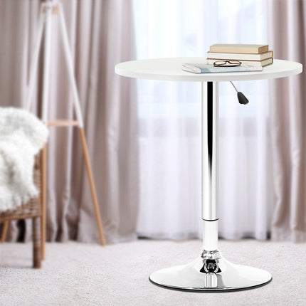 Artiss Bar Table Gas Lift Round White.