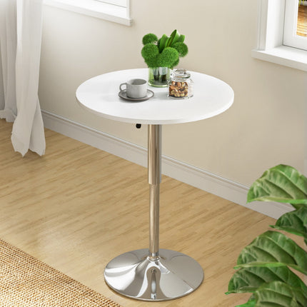 Artiss Bar Table Gas Lift Round White.