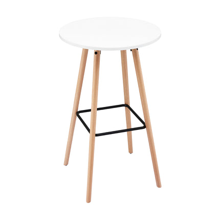Artiss Bar Table Round Counter Kitchen Dining Desk Pub 98cm Height Wood White.