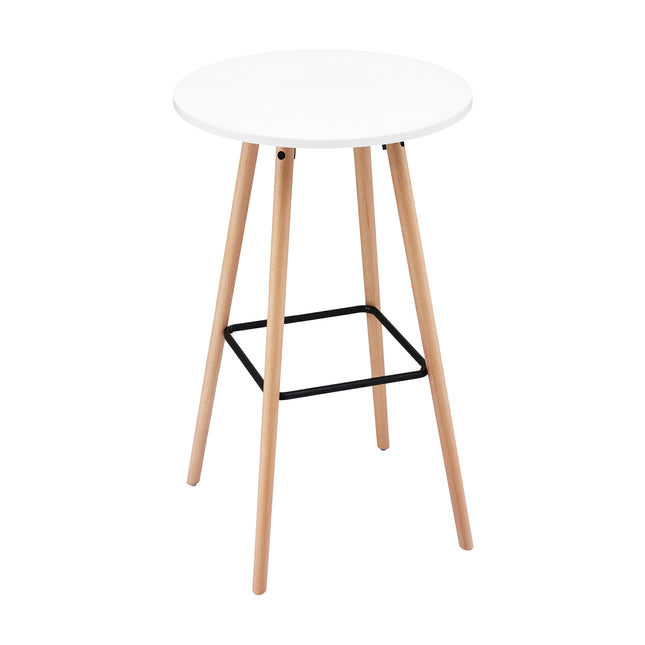 Artiss Bar Table Round Counter Kitchen Dining Desk Pub 98cm Height Wood White.