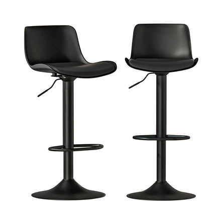 Artiss 2x Bar Stools Padded Seat Gas Lift Black.