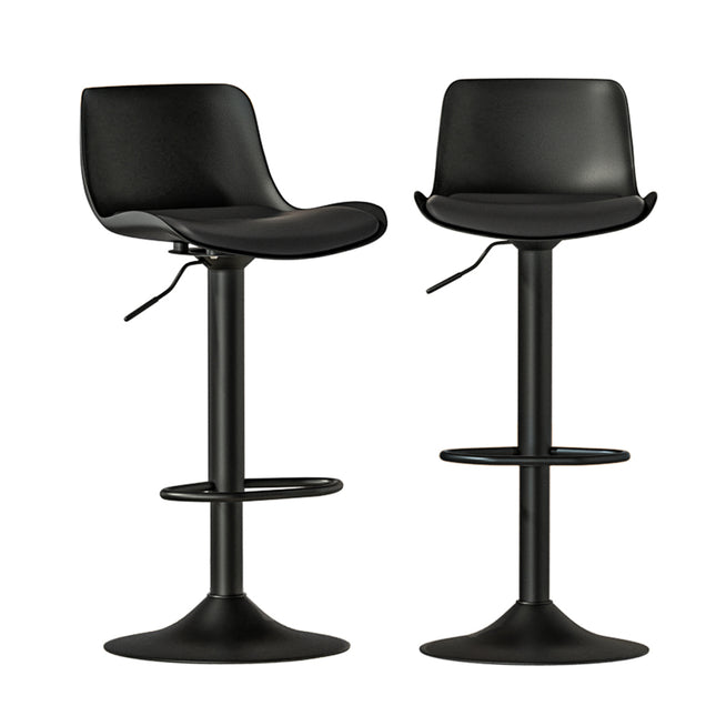 Artiss 2x Bar Stools Padded Seat Gas Lift Black.